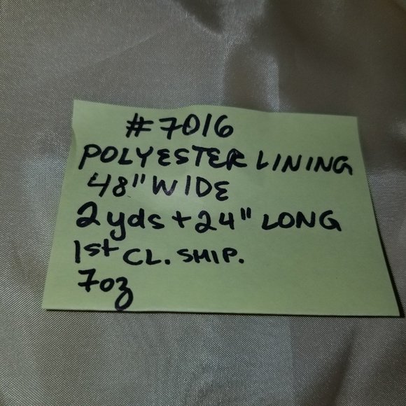 #7016 New Beige Polyester Lining Cut of Fabric. Beautiful fabric. - Picture 2 of 4